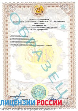 Образец сертификата соответствия (приложение) Черемхово Сертификат ISO 14001